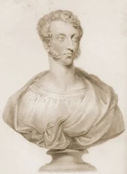 Bust of Edward George Bulwer-Lytton, illustration from his book 